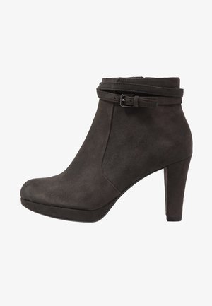 Clarks Kotníková obuv na vysokém podpatku - dark grey