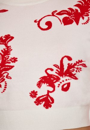 IZIA, IZIA PULLOVER - Pullover - wollweiss rot