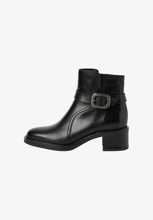 Gležnjar v kavbojskem in motorističnem slogu - black leather