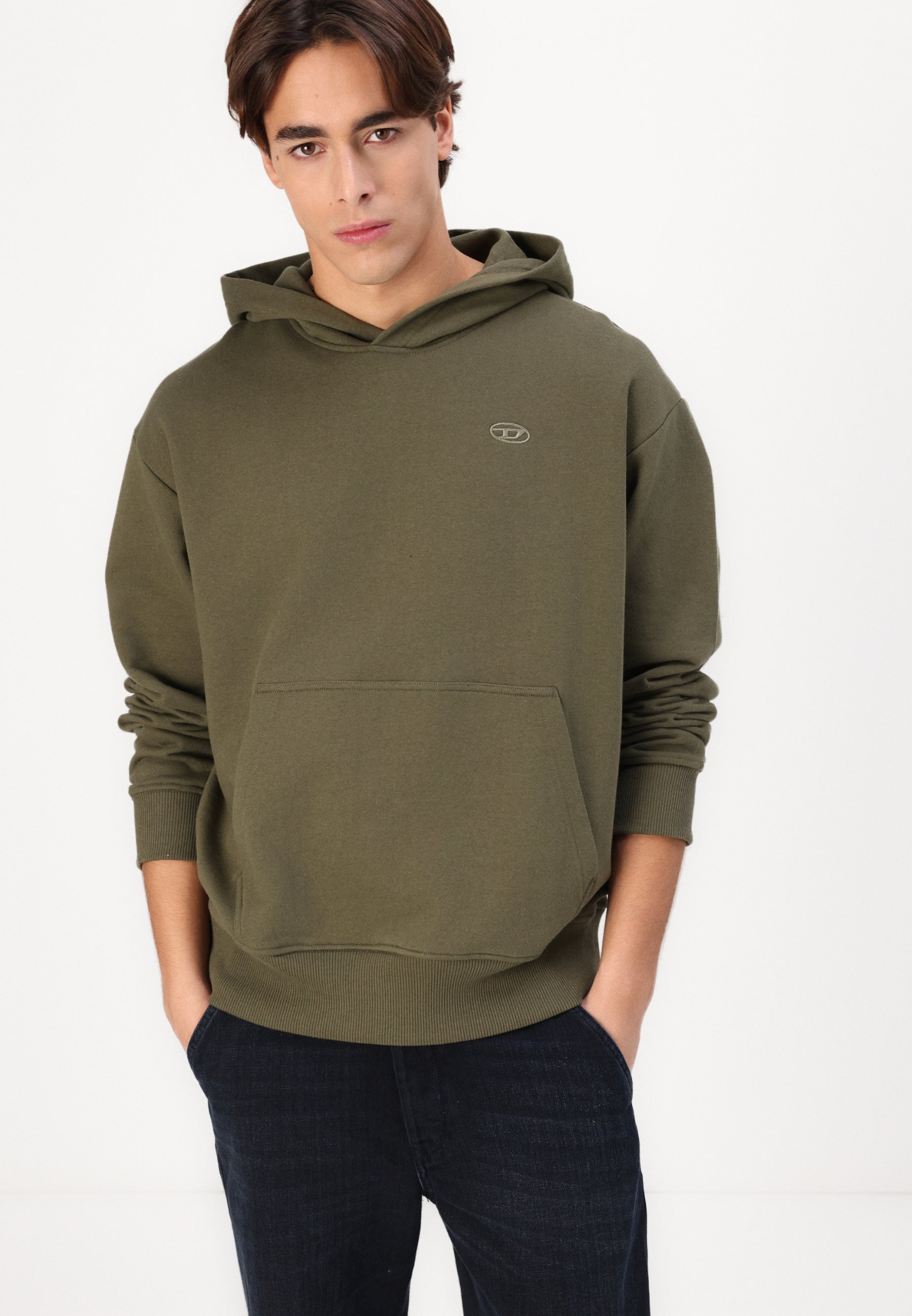 Diesel MACS HOOD MEGOVAL - Hoodie - olive - Zalando.co.uk
