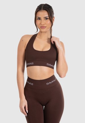 AZURA RIBBED NECK HOLDER BRA - Brassières de sport à maintien normal - braun