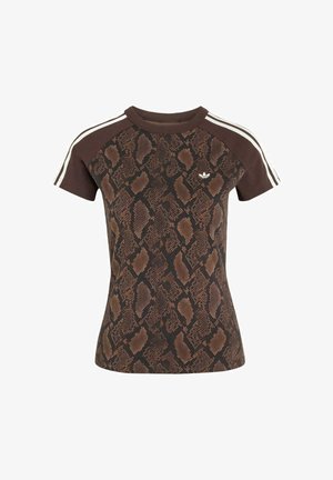 adidas Originals, SNAKE PRINT CALI - T-shirt print - earth strata aurora coffee