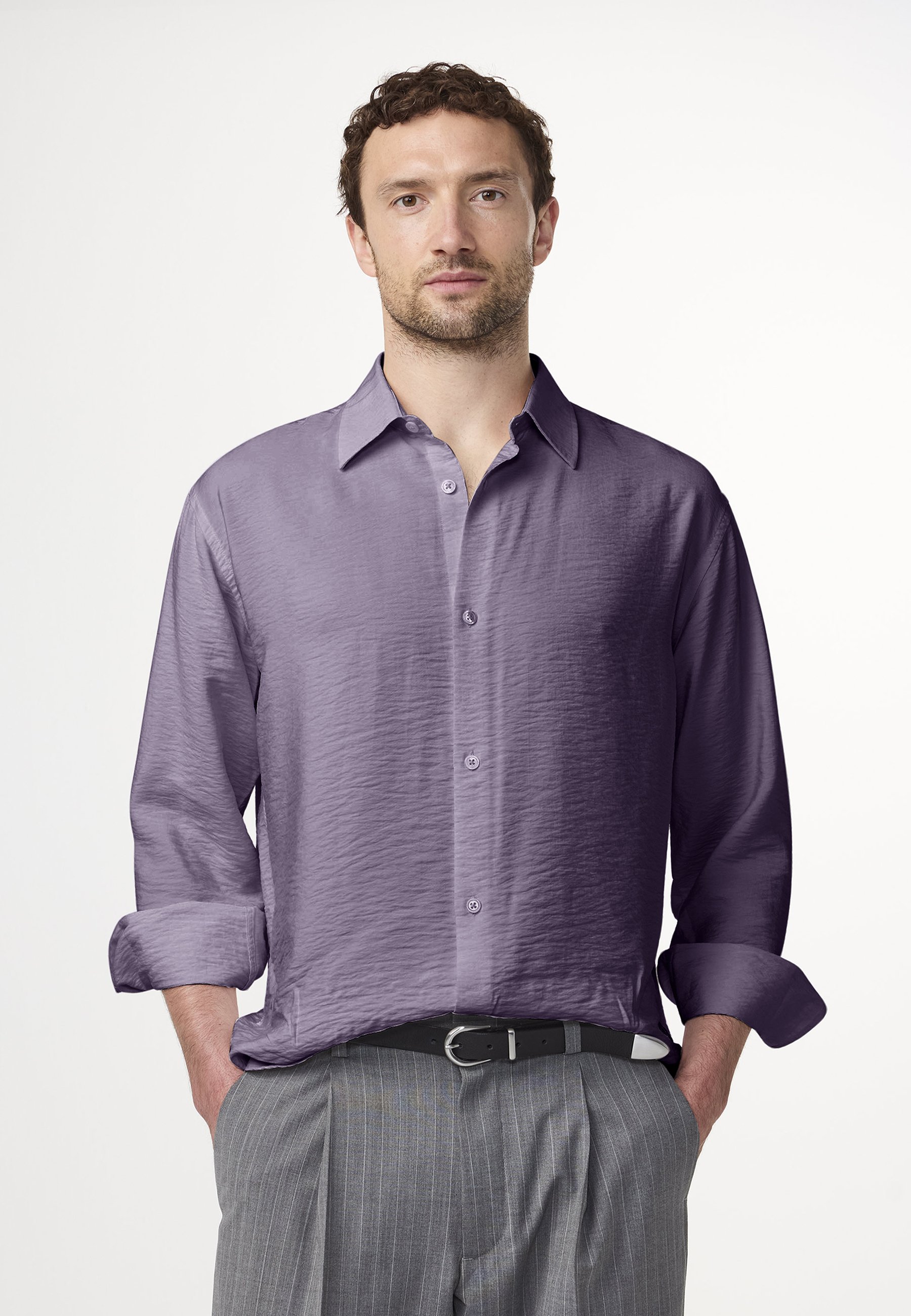 Chemise de concours western violette, cristaux noirs, coussin