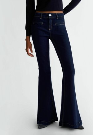 Flared Jeans - dark-blue denim