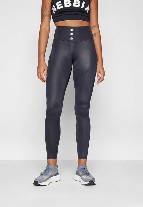 HIGH WAIST GLOSSY LOOK BUBBLE BUTT PANTS - Tights