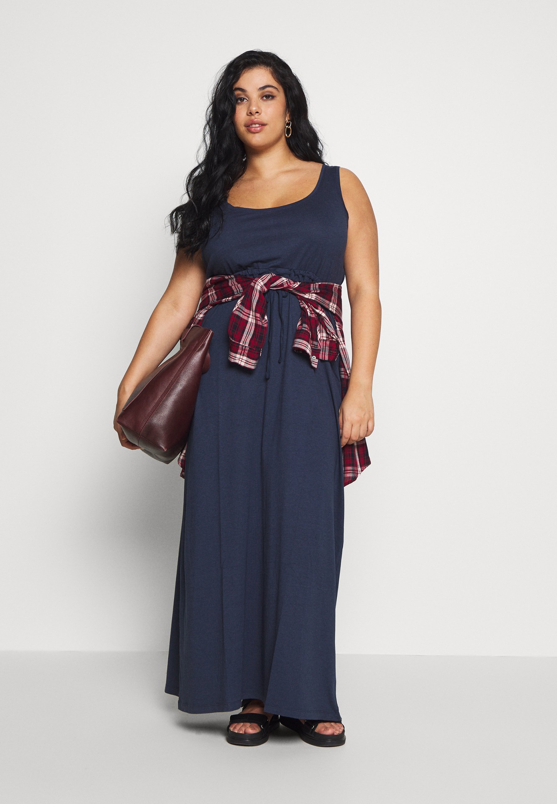 Even\u0026Odd Curvy Vestito lungo - dark blue/blu scuro - Zalando.it