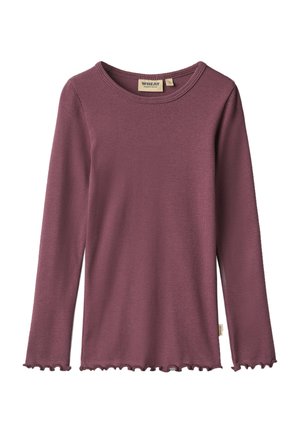 Wheat, RIB T-SHIRT L/S IDA - Langærmet T-shirt - eggplant