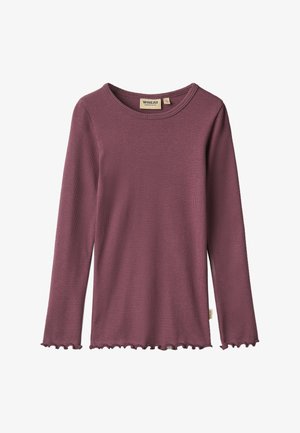 Wheat, RIB T-SHIRT L/S IDA - Μπλούζα με μακριά μανίκια - eggplant