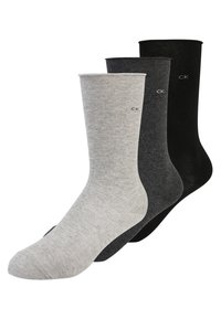 Calvin Klein Underwear - WOMEN SOCK ROLL TOP 3 PACK - Socks - grey/black Thumbnail Image 1