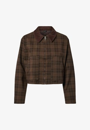 Pieces, JACKET PCVERA SHORT CHECK - Veste en jean - mulch