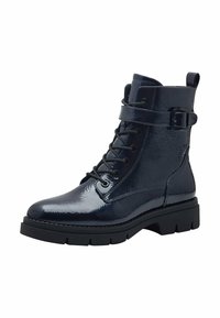 Tamaris Stivaletti con plateau - navy patent