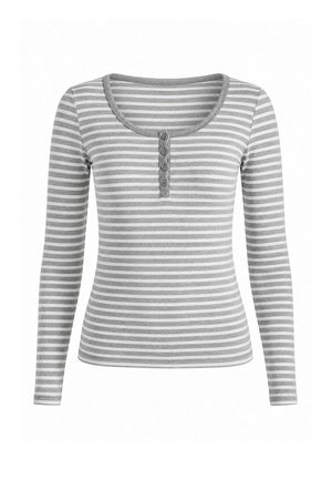 AMERICANDREAMS, CAROLINE STRIPED LS BLOUSE - Μπλούζα με μακριά μανίκια - grey   white
