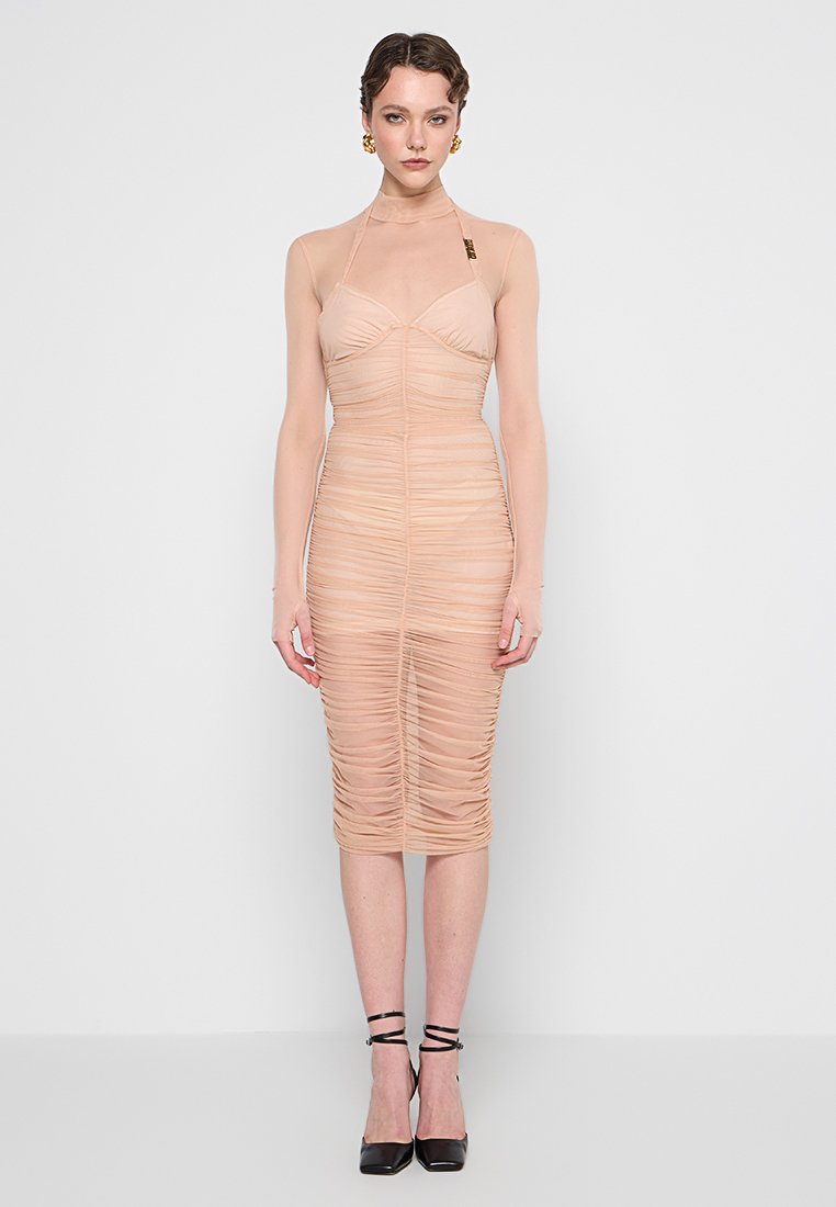 Versace Jeans Couture Cocktailjurk beige Versace Jeans Couture Cocktailjurk beige