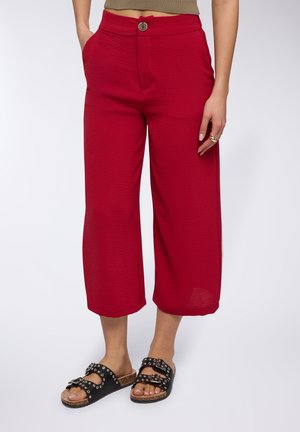 CROP PALAZZO - Pantaloni - rosso scuro