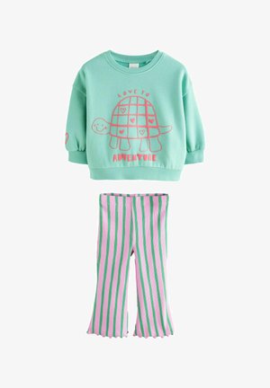 FLARE SET - Pantaloni - turquoise blue stripe