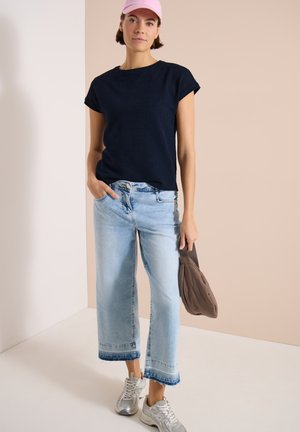 Cecil, T-SHIRT WITH BOAT NECK IN A POINTELLE LOOK - T-shirt basique - universal blue