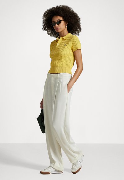 Polo Ralph Lauren CABLE KNIT COTTON CROPPED POLO SHIRT - Polo krekls - fall yellow