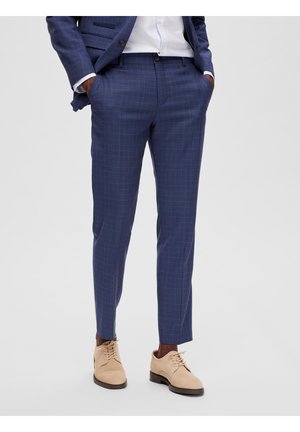 Selected Homme NEIL CHK TRS B NOOS - Pantalones chinos - navy blazer