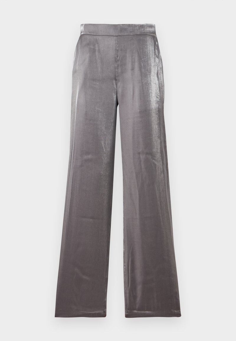 VILA VIESSA SHIMMER WIDE PANT - Pernera ancha - silver-coloured ...