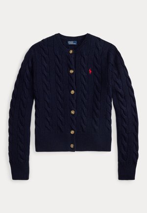 Polo Ralph Lauren CABLE-KNIT WOOL-CASHMERE CARDIGAN - Kardigán - hunter navy