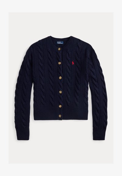 Polo Ralph Lauren CABLE-KNIT WOOL-CASHMERE CARDIGAN - Kardigán - hunter navy