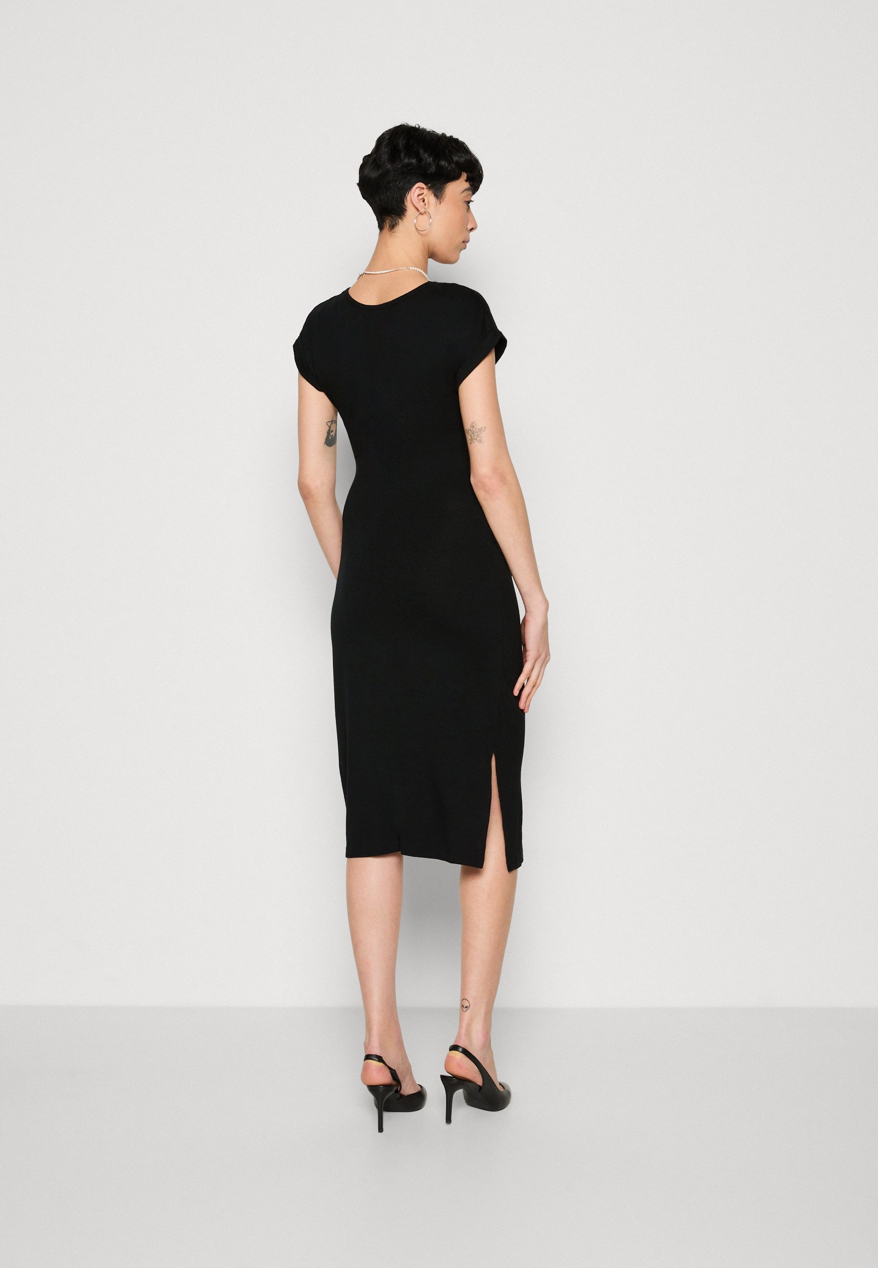 Imogen Collared Jersey Dress-Black | Boden UK