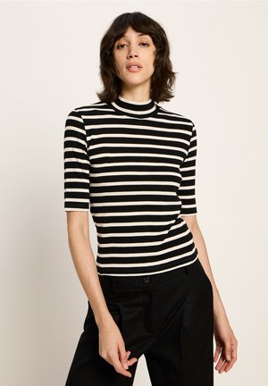 STREIFEN-HALBARM  - Print T-shirt - black  off white