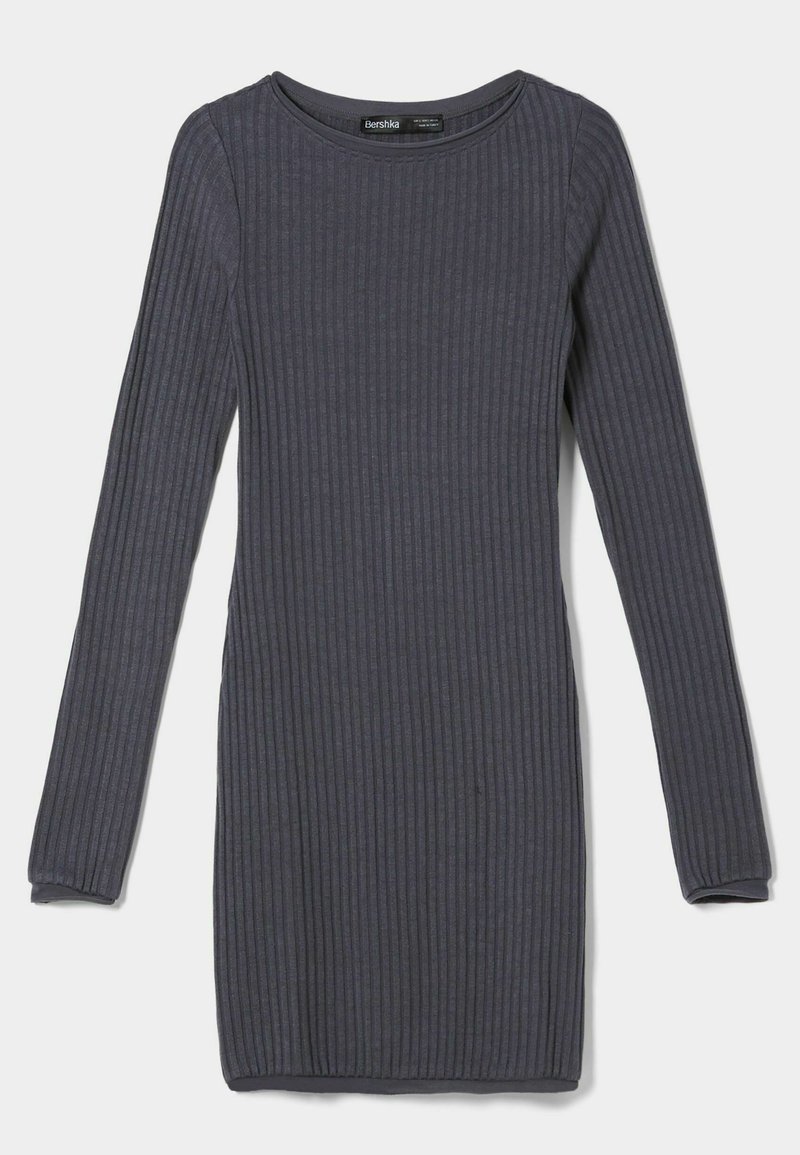 Bershka Gebreide jurk grijs