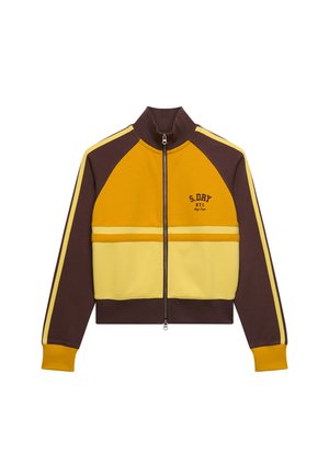 Superdry & Co, SUPERDRY CULT ZIP THROUGH TRACK TOP. - Sweatjakke - french roast brown coast yellow