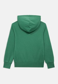 Πράσινο φούτερ με κουκούλα, κατασκευασμένο από απαλό ύφασμα. Διαθέτει μακριά μανίκια και ριμπ μανσέτες, σχεδιασμένο για άνεση και καθημερινή χρήση.