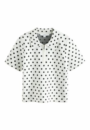 REGULAR FIT - ZIP NECK - Polokošeľa - white black polka dot