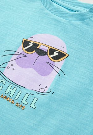 Next REGULAR FIT - SHORT SLEEVE GRAPHIC  - T-shirts print - blue chill seal