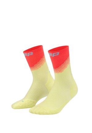 CEP, RUN EDT. SPLIT SOCKS MID CUT - Sports socks - lime neon coral