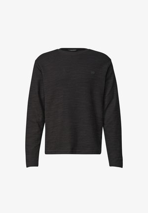 Street One MEN, LANGARM SHIRT MIT RUNDHALS IN UNIFARBE - Langarmshirt - basic black