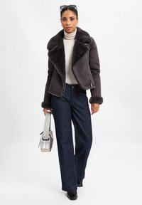 Marie Lund Kunstlederjacke - anthrazit