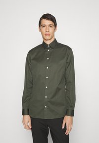 Selected Homme SLHSLIMETHAN SHIRT CLASSIC - Ing - forest  detail w black