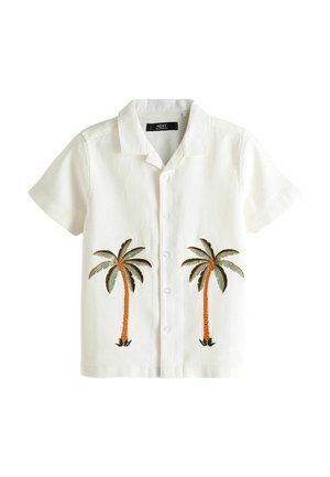 SHORT SLEEVE EMBROIDERED REGULAR FIT - Skjorta - white