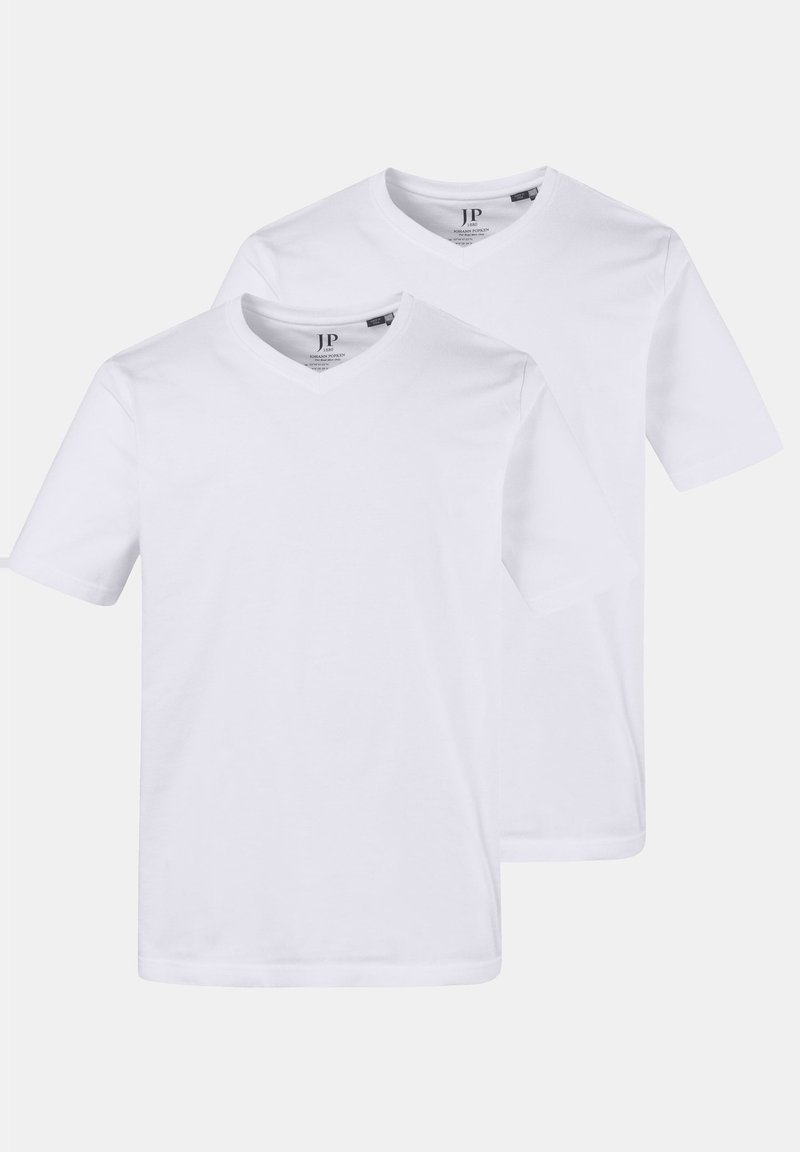 JP1880 T-SHIRT 2ER PACK V-AUSSCHNIT HALBARM  - T-shirt basique - weiß, weiß