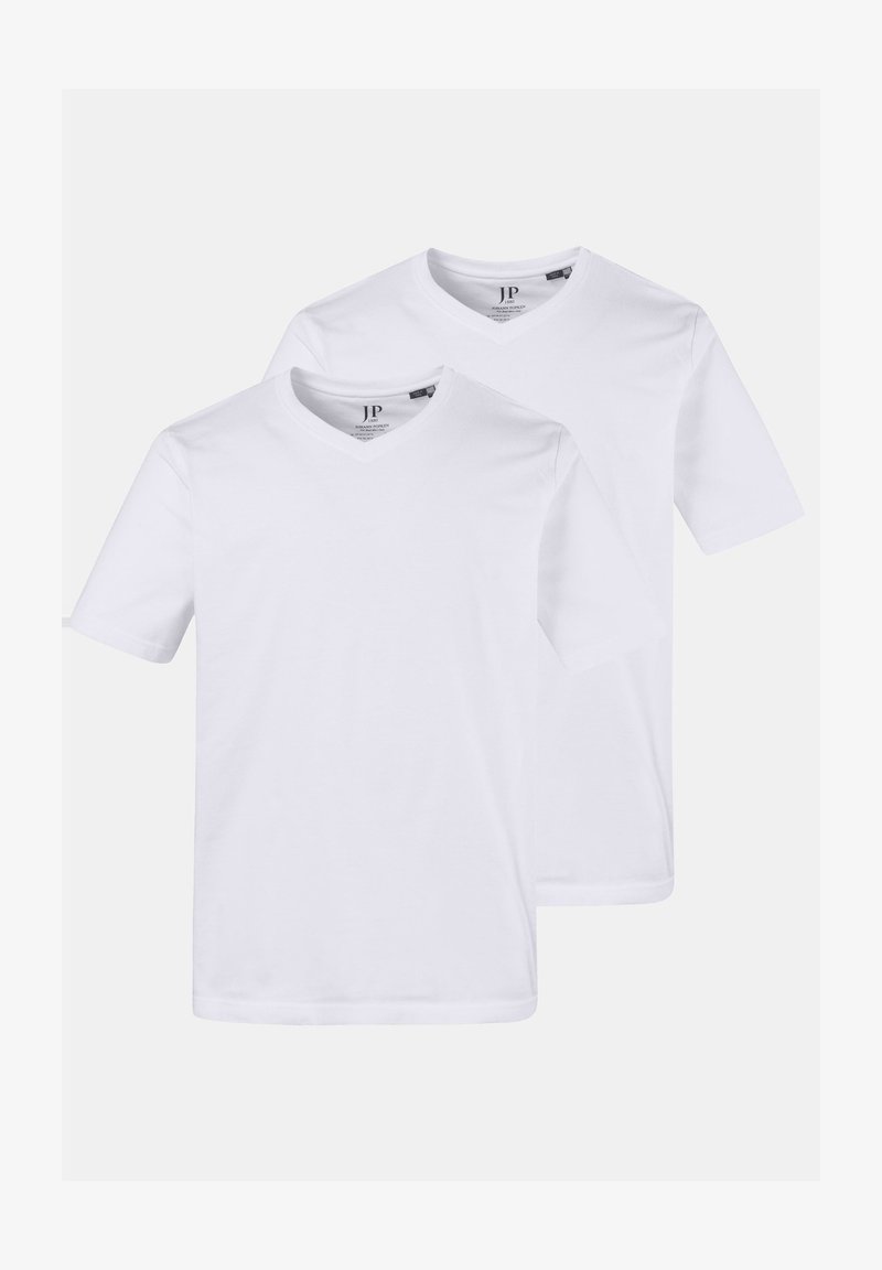 JP1880 T-SHIRT 2ER PACK V-AUSSCHNIT HALBARM - T-shirt basic - weiß, weiß
