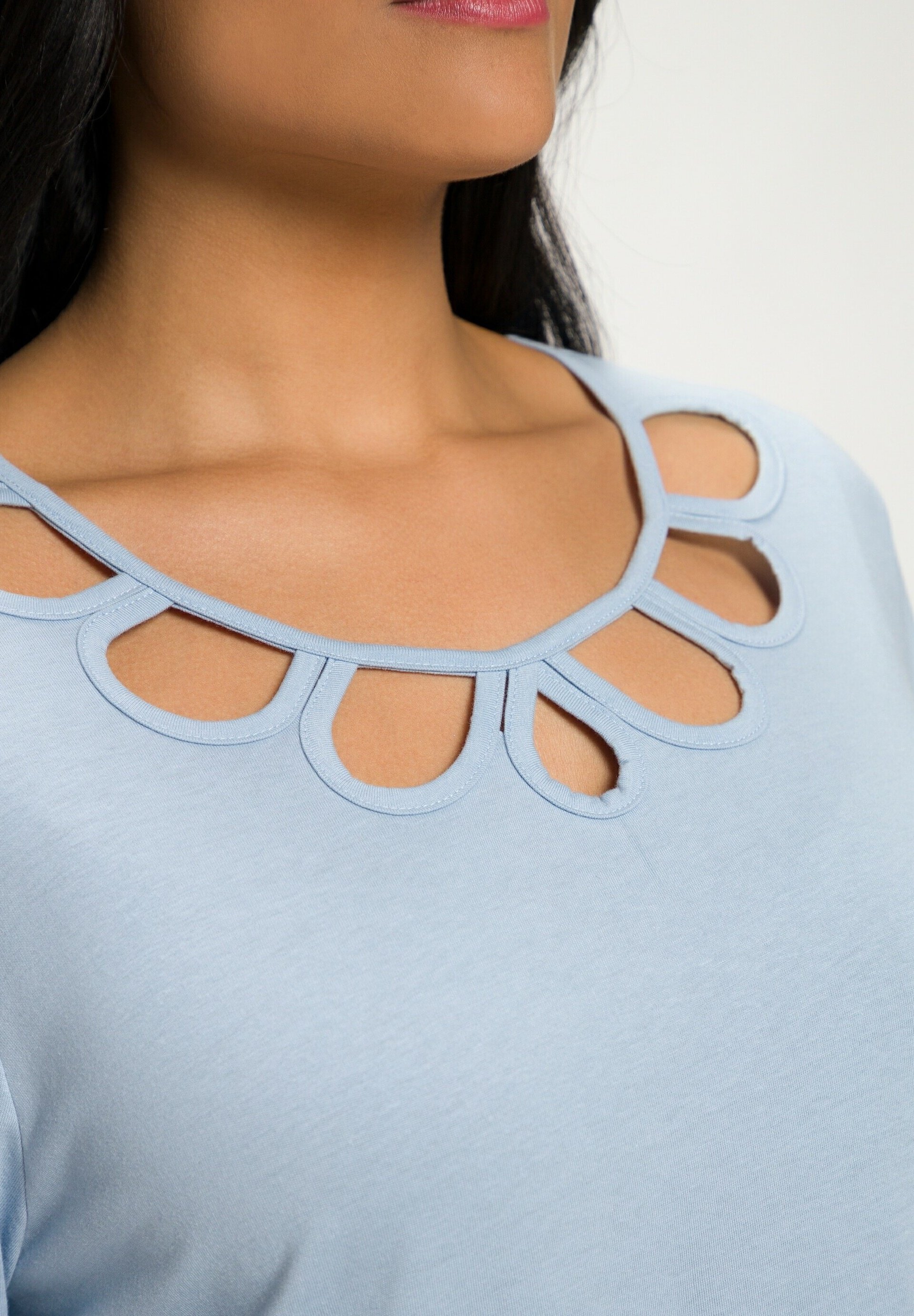 Ulla Popken Damen Pyjama Shirt - Sleeveless Mit Pintucks Übergrößen