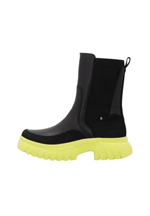 Platform ankle boots - urbanschwarz neongrün