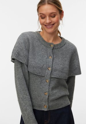 Vero Moda, VMLILLI LS O-NECK CAPE CARDIGAN BOO - Жилетка - medium grey melange