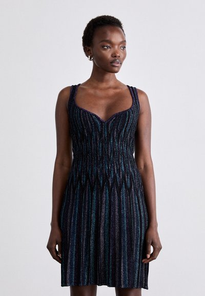 Missoni SLEEVELESS SHORT DRESS - Rochie tricotată - dark tones/multicolor