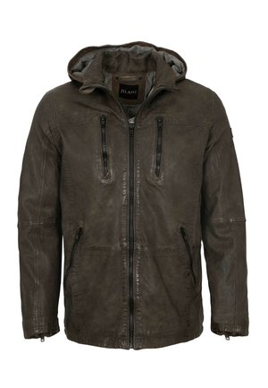 FLORENS - Lederjacke - braun olive