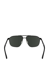 Prizmene sunglasses s črnimi kovinskimi okvirji, temnimi lečami in srebrnimi detajli. Imajo široke temple za stabilnost in minimalističen dizajn.
