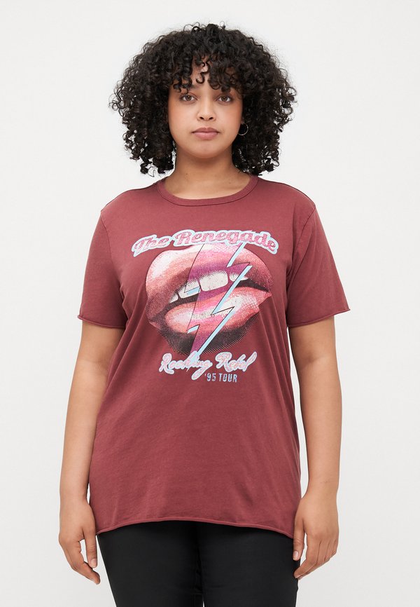 CARMIKO LIFE WASHED TEE - Print T-shirt - ruby wine