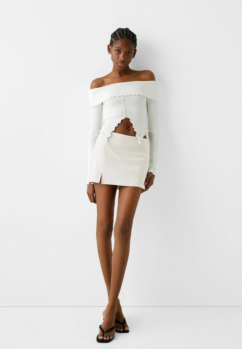 Bershka Minirok zandkleur Bershka Minirok zandkleur