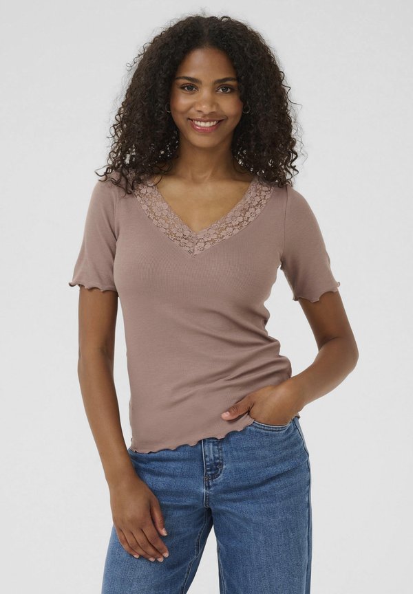 KAJENNA  - T-Shirt basic - deep taupe