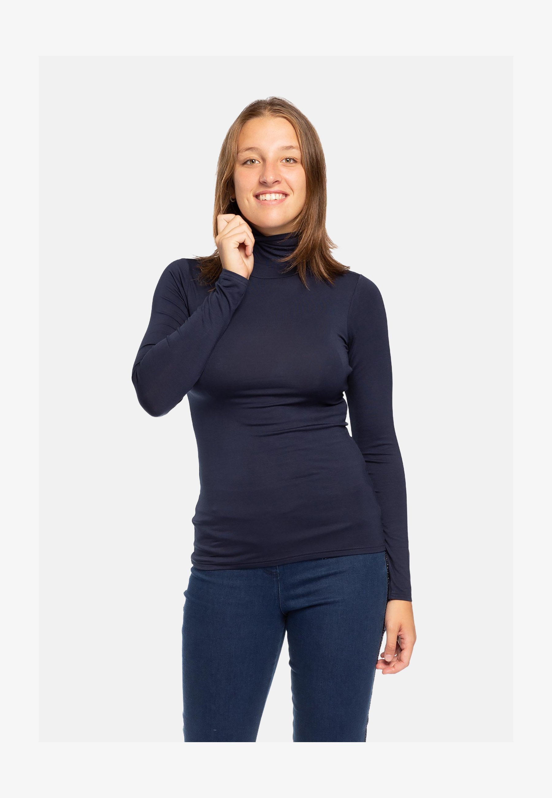 WOWENY Maglia Donna Maniche Corte Collo Alto, Elasticizzata, Tinta Unita, Maglia Fine, Taglie S-2XL