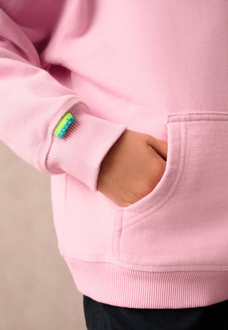 SUPERDRY Pull à capuche Dames T EU 42 rose-vert forêt style décontracté